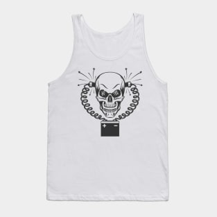 Smiling Skull and Car battery Tank Top